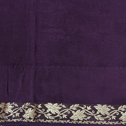 Vintage Purple Pure Silk Saree Handwoven Banarasi Sari 5Yd Zari Woven Indian Fabric Wedding Wear Dressmaking Textile Craft