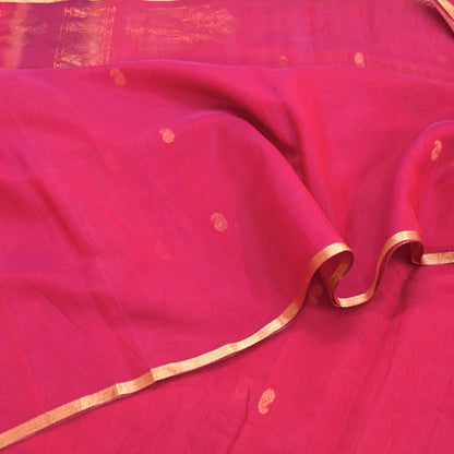 Indian Vintage Sari Pink & Orange Hand Woven Printed Sari 100% Pure Silk Sarees Craft Fabric 5yd Soft Zari Dress making Quilting Used