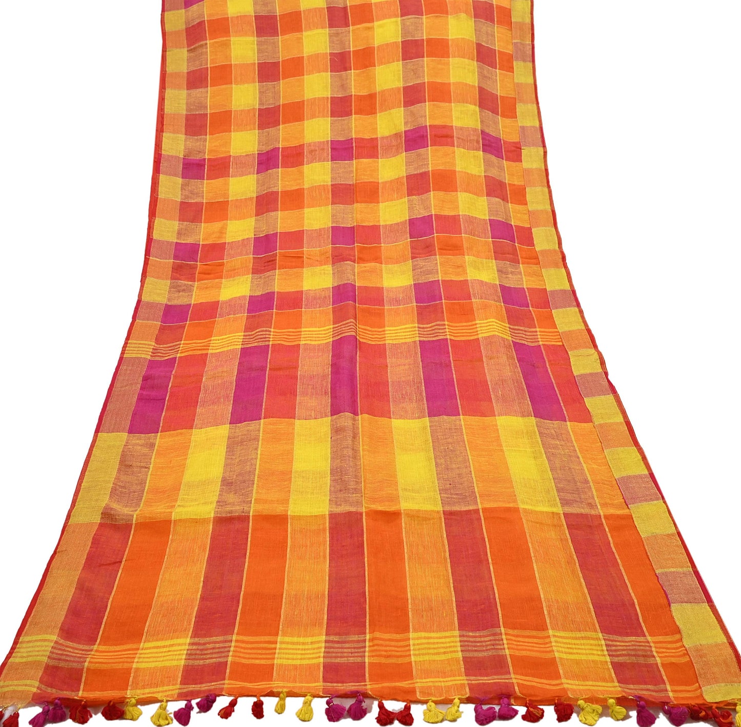 Indian Vintage Sari Multi Pure Cotton Hand Woven Sarees Craft Fabric 5yd Ethnic Floral Crafting Upcycle Quilting Dress Making