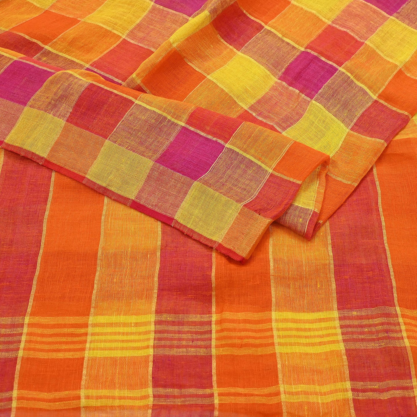 Indian Vintage Sari Multi Pure Cotton Hand Woven Sarees Craft Fabric 5yd Ethnic Floral Crafting Upcycle Quilting Dress Making