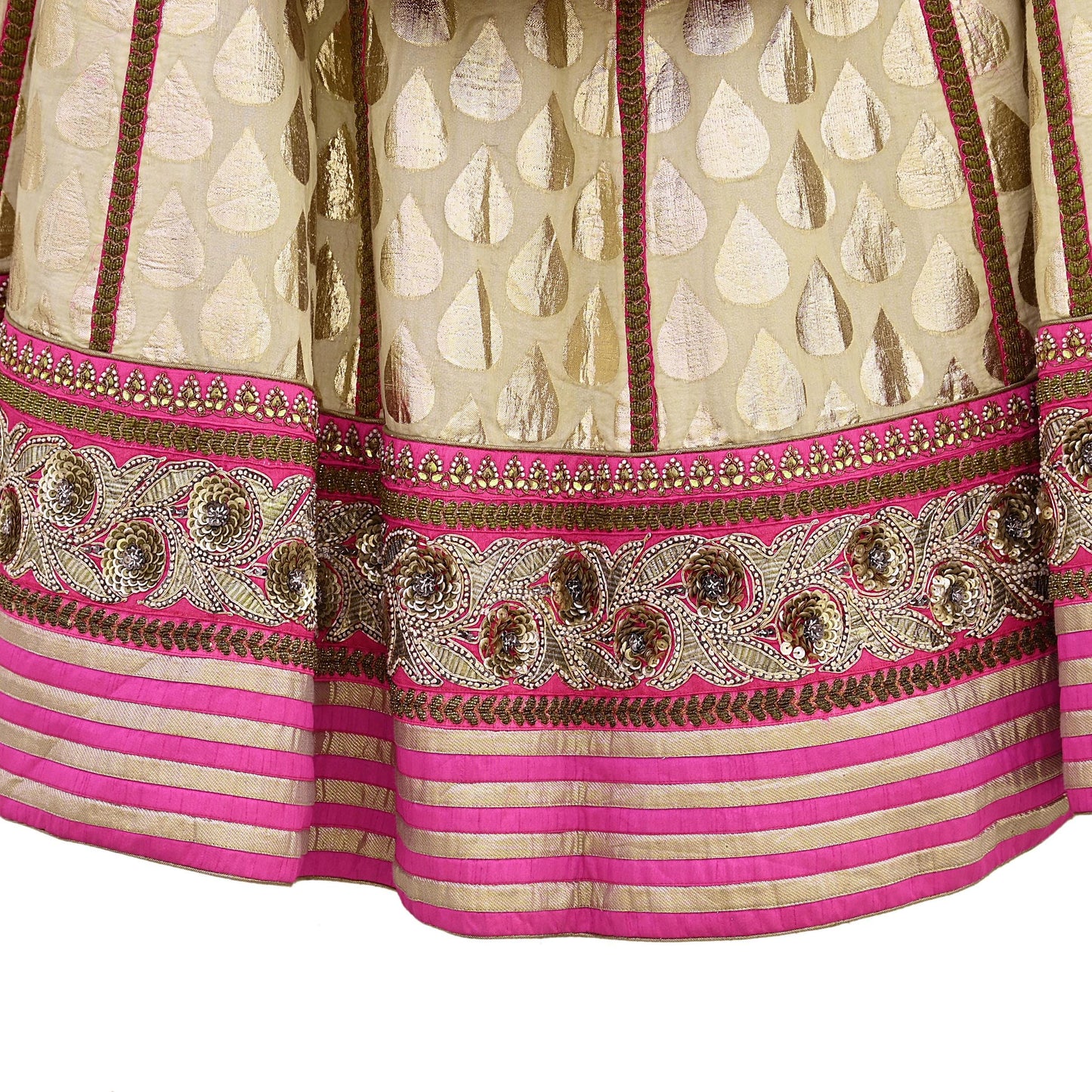 Indian Designer Bridal Lehenga Abu Jani Set Heavy Embroidered Chanderi Cotton Net Dupatta Preowned Wedding Couture Outfit Christmas Gift