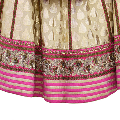 Indian Designer Bridal Lehenga Abu Jani Set Heavy Embroidered Chanderi Cotton Net Dupatta Preowned Wedding Couture Outfit Christmas Gift