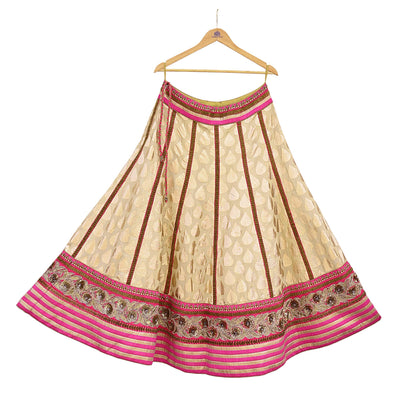 Indian Designer Bridal Lehenga Abu Jani Set Heavy Embroidered Chanderi Cotton Net Dupatta Preowned Wedding Couture Outfit Christmas Gift