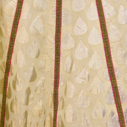 Indian Designer Bridal Lehenga Abu Jani Set Heavy Embroidered Chanderi Cotton Net Dupatta Preowned Wedding Couture Outfit Christmas Gift