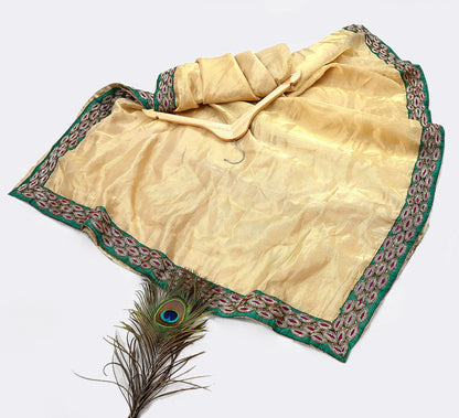 Indian Sabyasachi Bridal Lehenga Set Golden Multi Hand Embroidered Peacock Design Zardozi Dupatta Preowned Wedding Outfit
