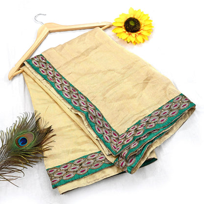 Indian Vintage Heavy Golden Dupatta Tissue Silk Long Stole Hand Embroidered Designer By Sabyasachi Veil Scarves Wedding/Bridal Wear