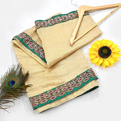 Indian Vintage Heavy Golden Dupatta Tissue Silk Long Stole Hand Embroidered Designer By Sabyasachi Veil Scarves Wedding/Bridal Wear