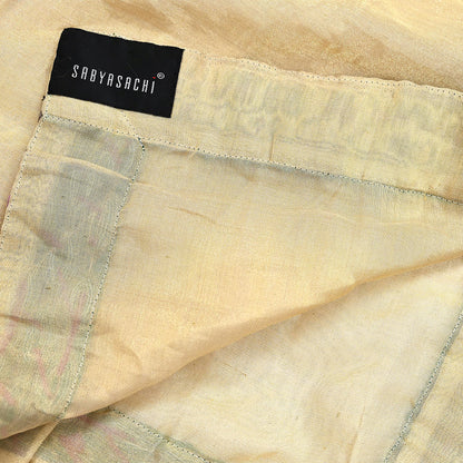Indian Vintage Heavy Golden Dupatta Tissue Silk Long Stole Hand Embroidered Designer By Sabyasachi Veil Scarves Wedding/Bridal Wear