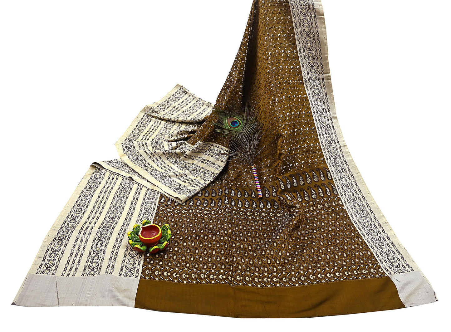 Vintage Green Banarasi Silk Saree Pure Satin Silk Handwoven Tanchoi Fabric with Floral Weave 5 Yard Dressmaking Craft Material