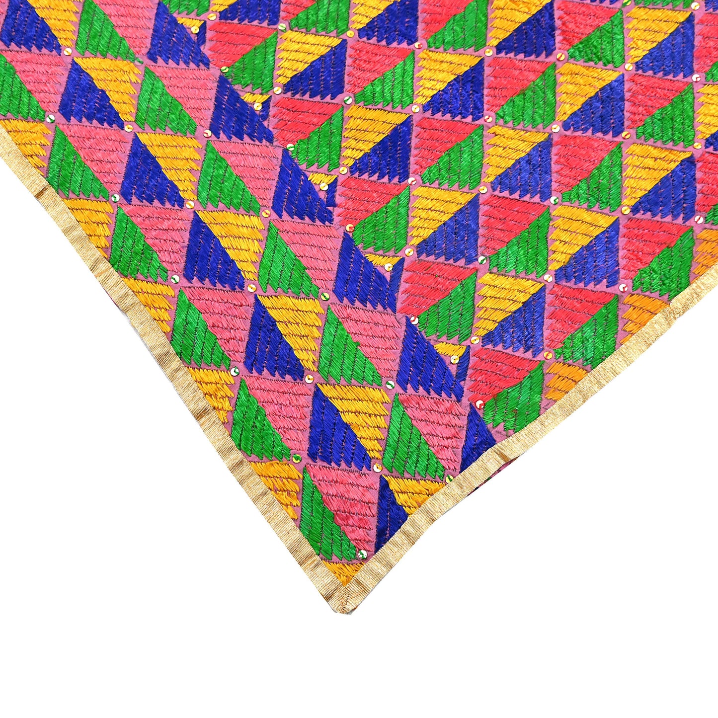 Indian Vintage Pink Wedding Dupatta Long Stole Pure Cotton Hand Embroidered Bagh Phulkari Stole Scarves