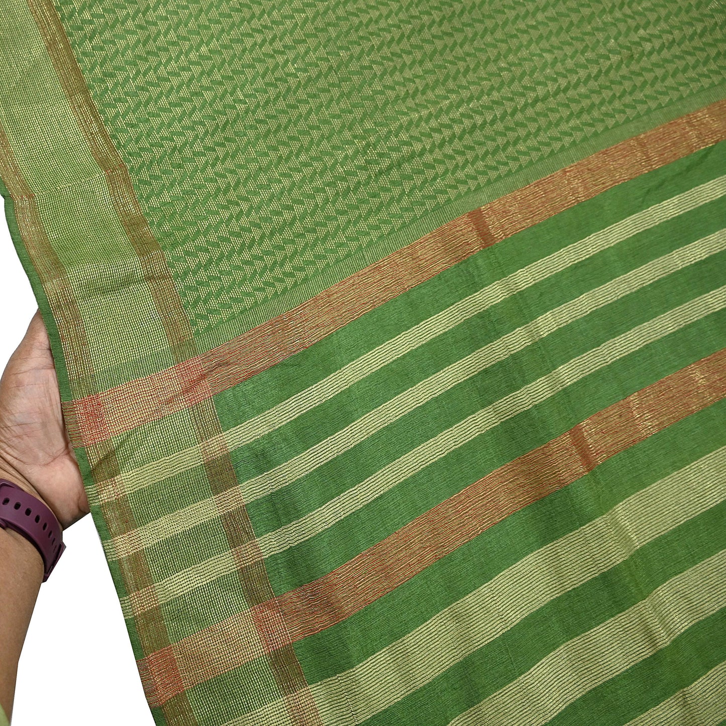 Indian Vintage Heavy Sari Green Pure Khadi Silk Handloom Saree Craft Fabric 5yd Ethnic Wear Dress making For Crafting Quilting