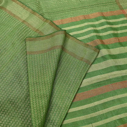 Indian Vintage Heavy Sari Green Pure Khadi Silk Handloom Saree Craft Fabric 5yd Ethnic Wear Dress making For Crafting Quilting