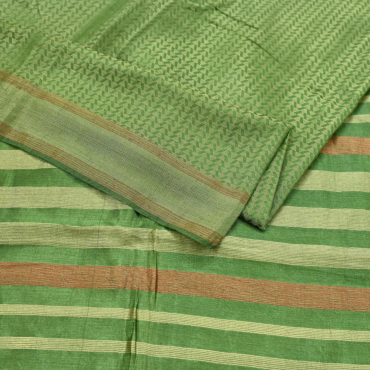 Indian Vintage Heavy Sari Green Pure Khadi Silk Handloom Saree Craft Fabric 5yd Ethnic Wear Dress making For Crafting Quilting