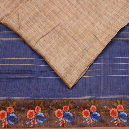 Vintage Blue beige Green Wool Saree Indian Pure Wool Floral Woven Fabric 5 Yard Soft Warm Craft Material for Winter Dressmaking & Sewing