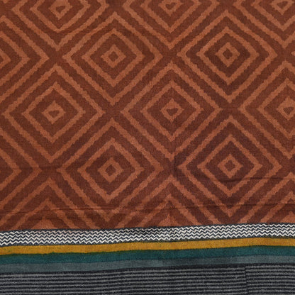 Vintage Maroon Brown Wool Saree Indian Pure Wool Floral Woven Fabric 5 Yard Soft Warm Craft Material for Winter Dressmaking & Sewing