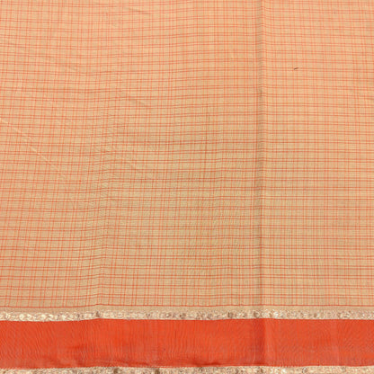 Indian Vintage Sari Beige Mysore Silk Woven Saree with Zari Border 5 Yards Soft Craft Fabric Upcycle, Quilting, Dressmaking