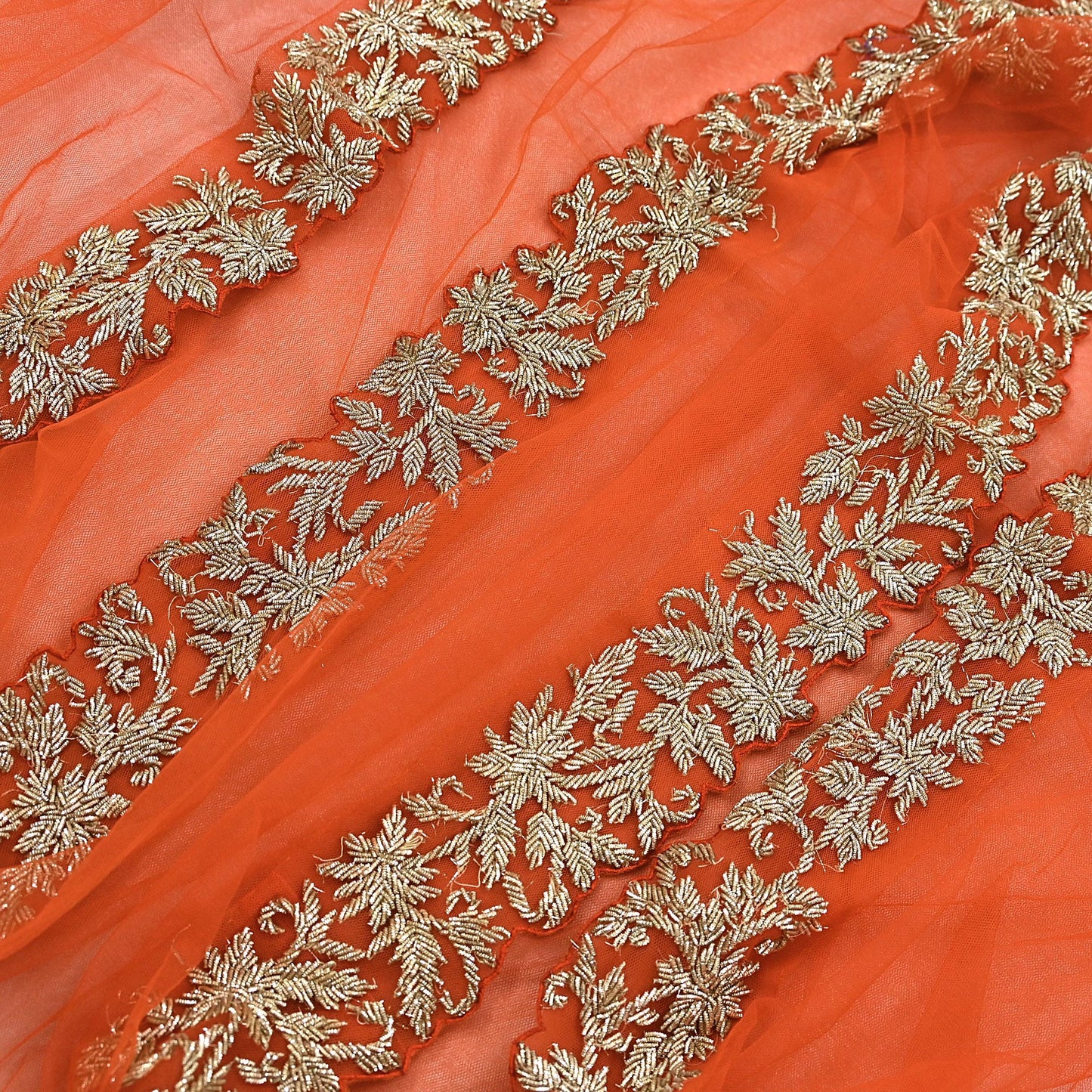 Indian Red Raw Silk Hand Embroidered Bridal Lehenga Set by Abdul Halder Heavy Zardozi Designer Wedding Outfit Pre-Owned Couture
