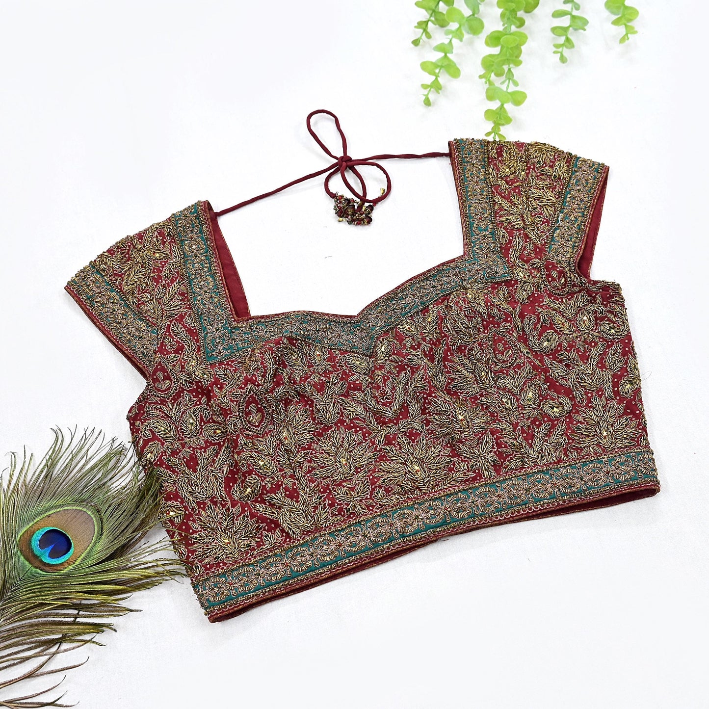 Indian Maroon Pure Silk Ritu Kumar Lehenga 3pcs Set Hand Embroidered Bridal Outfit  Designer Bollywood Party Wear Ethnic Dress