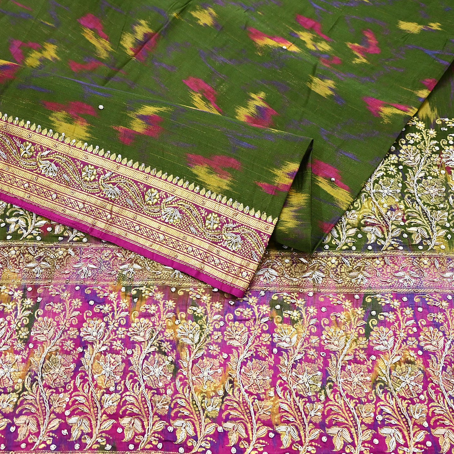 Vintage Multi Heavy Wedding Sari Pure Satin Silk Woven Banarasi Tanchoi Embroidered Sarees 5Yd Craft Fabric Golden Zari Ethnic Dress Making