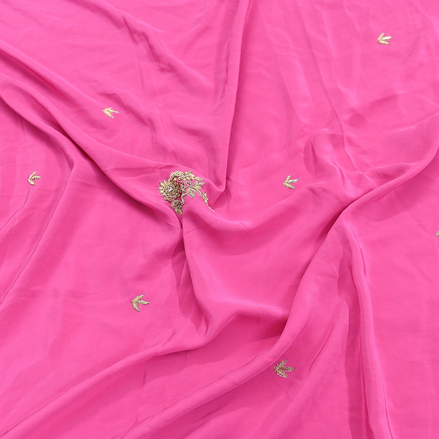 Indian Vintage Heavy Pink Dupatta Pure Crepe Silk Long Stole Hand Embroidered Scarves Dabka Zardozi Zari Scarves Wedding/ Bridal Veil
