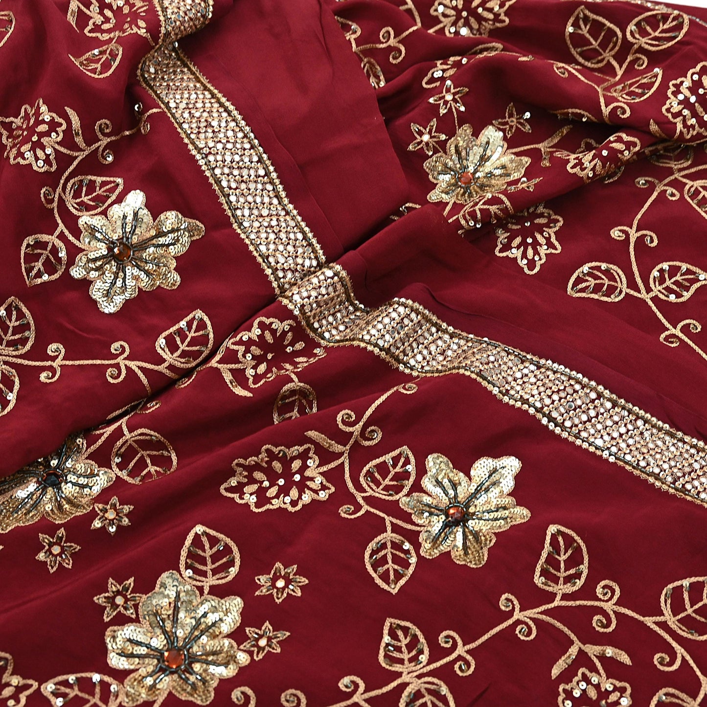 Indian Vintage Purple Saree Pure Crepe Silk Hand Embroidered Sari Craft Fabric 5Yd Sewing Soft Zari Dress making