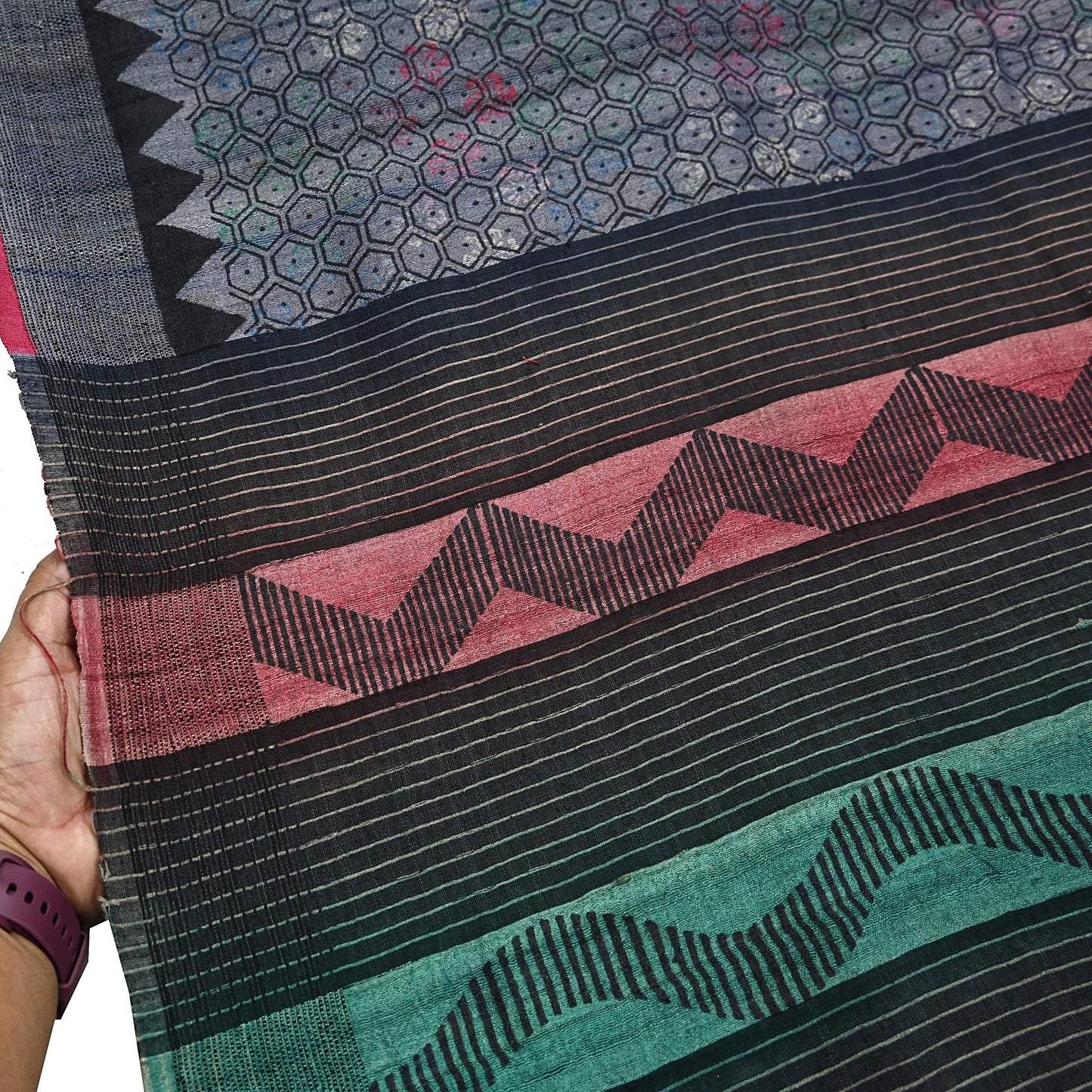 Indian Vintage Heavy Sari gray Pure Khadi Silk Handloom Saree Craft Fabric 5yd Ethnic Wear Dress making For Crafting Quilting