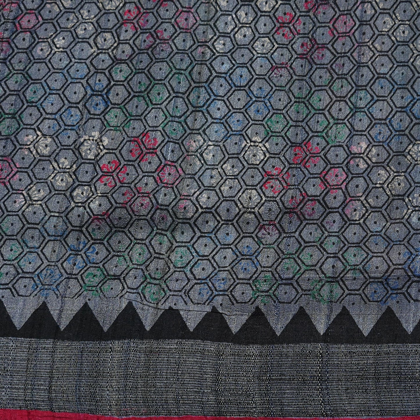 Indian Vintage Heavy Sari gray Pure Khadi Silk Handloom Saree Craft Fabric 5yd Ethnic Wear Dress making For Crafting Quilting