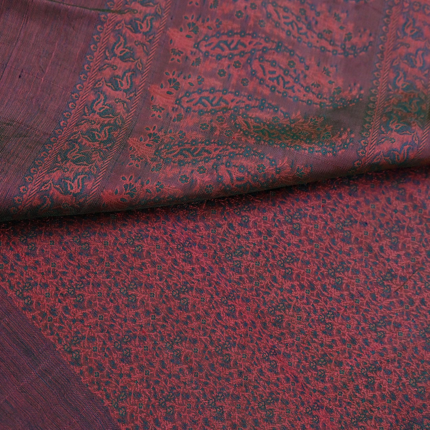 Vintage Green Banarasi Silk Saree Pure Satin Silk Handwoven Tanchoi Fabric with Paisley Weave 5 Yard Dressmaking Craft Material
