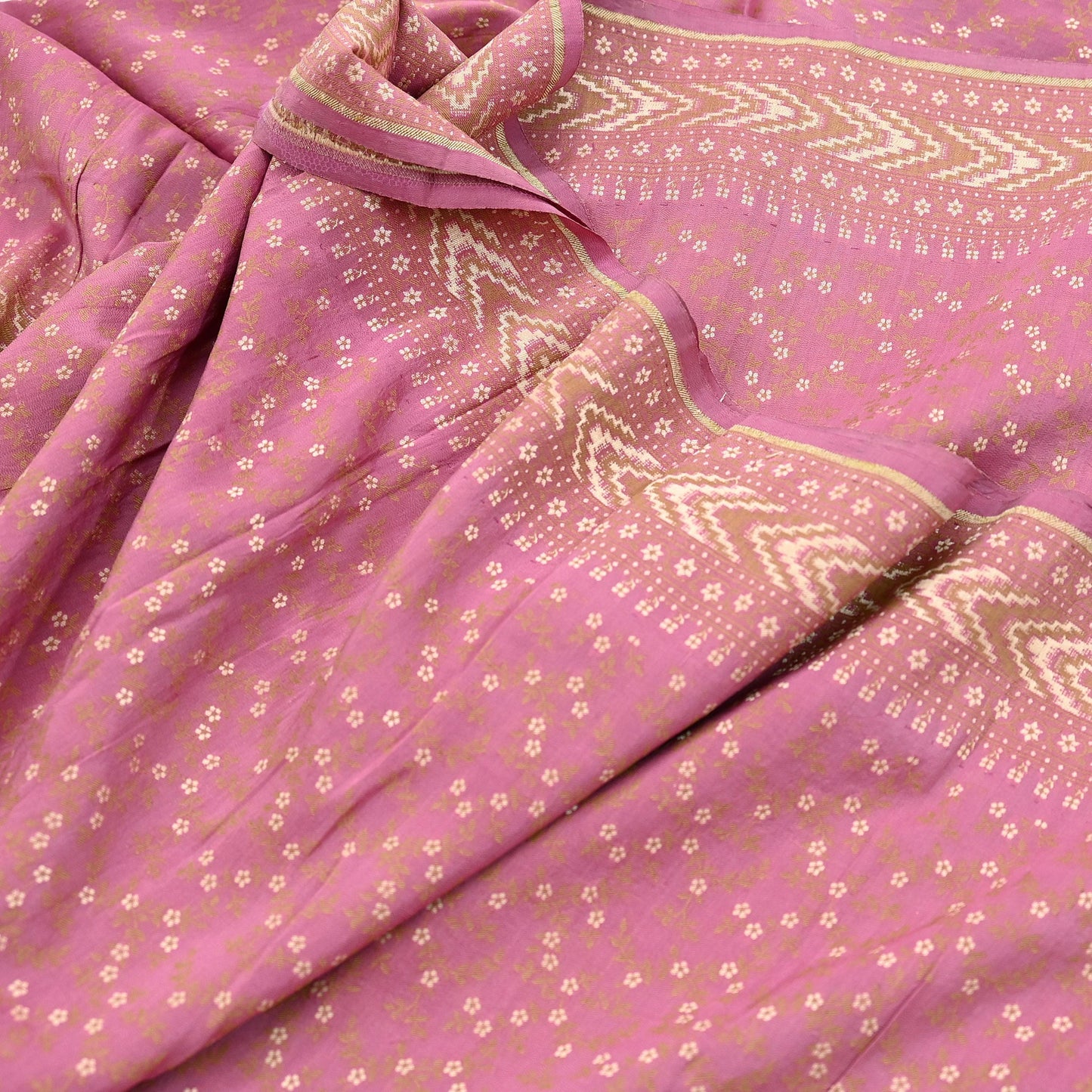 Vintage Pink Banarasi Silk Saree Pure Handwoven Brocade Zari Fabric 5Yd Indian Wedding Craft Material Upcycle Sewing Textile