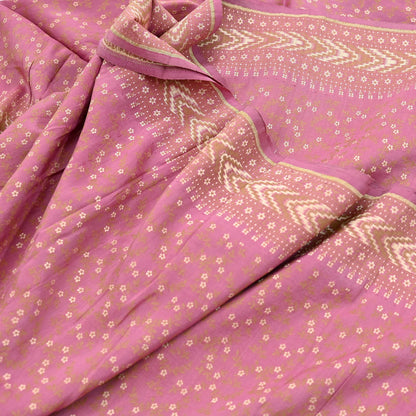 Vintage Pink Banarasi Silk Saree Pure Handwoven Brocade Zari Fabric 5Yd Indian Wedding Craft Material Upcycle Sewing Textile