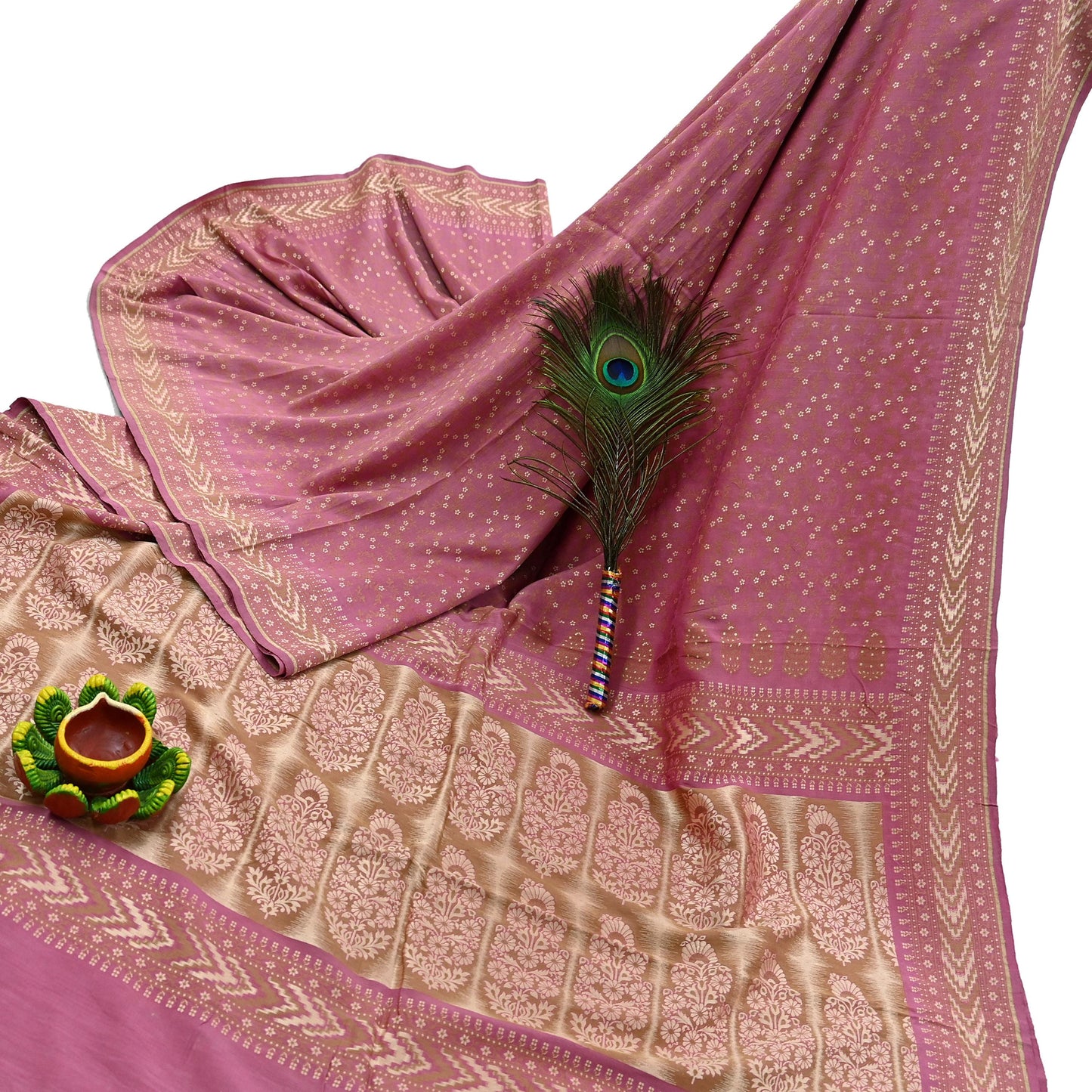 Vintage Pink Banarasi Silk Saree Pure Handwoven Brocade Zari Fabric 5Yd Indian Wedding Craft Material Upcycle Sewing Textile