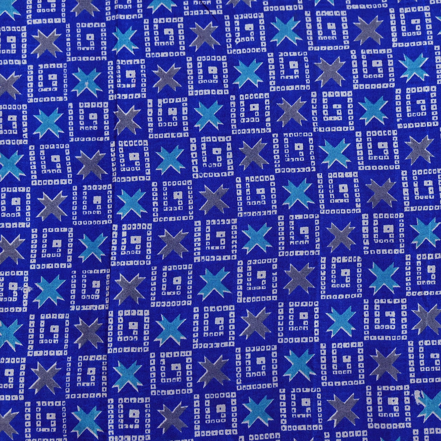 Vintage Blue Pure Silk Saree Indian Printed Floral Silk Fabric 5 Yard Soft Sewing Material for Dressmaking, Quilting & Crafts