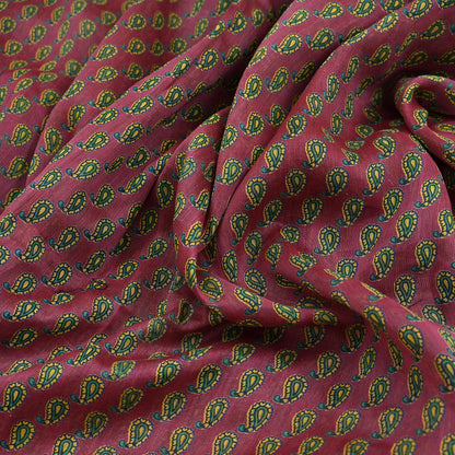 Indian Vintage Sari Pink chanderi Silk Bagru Printed Saree 5Yd Fabric Floral Soft Zari Border Ethnic Upcycle Crafting Dress making