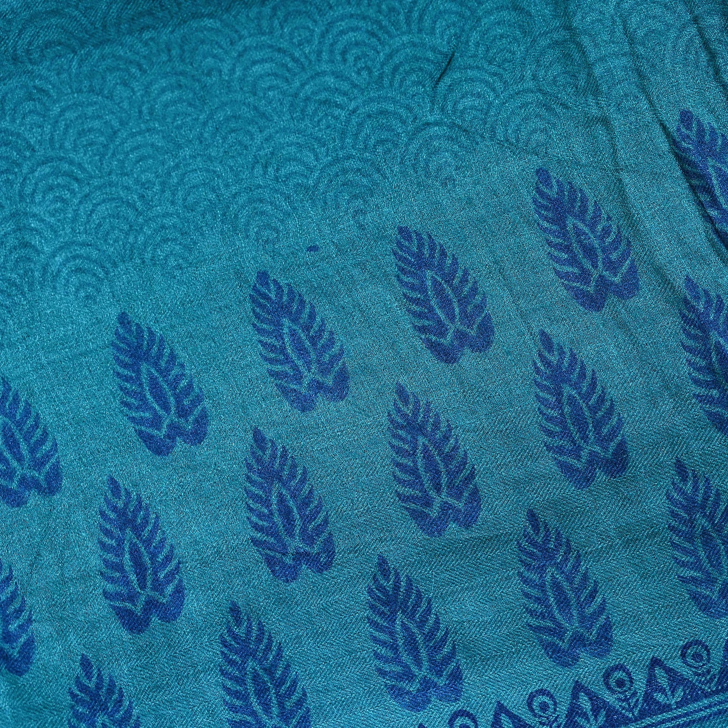Indian Vintage blue Long Stole Pure Woolen Scarf Printed Dupatta Infinity Scarves Sarong Wrap Veil Woman Hijab Shawl Craft Fabric