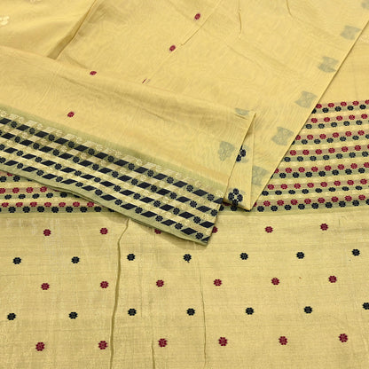 Indian Vintage Sari Beige Pure chanderi Silk Woven Sarees Fabric 5Yd Soft Zari Border Floral Dress making bollywood