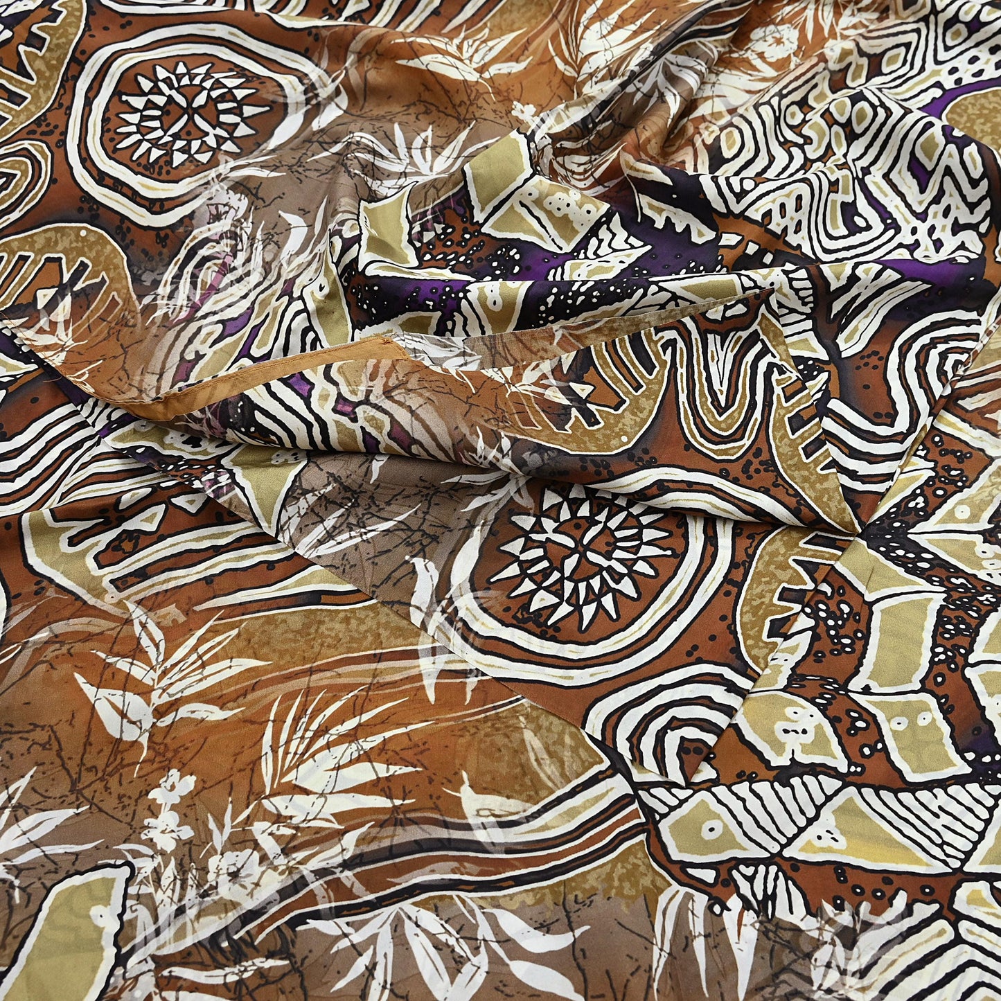 Indian Vintage Sari Pure Silk Printed Sarees 5yd Sewing Craft Fabric Dress Making Soft Quilting Crafting Upcycle Used Abstract