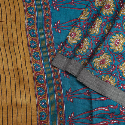 Vintage Green Wool Saree Indian Pure Wool Floral Woven Fabric 5 Yard Soft Warm Winter Textile for Dressmaking & Sewing Crafts