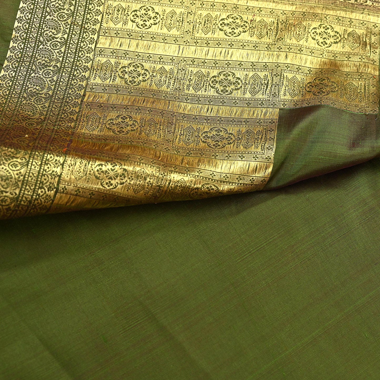 Indian Vintage Heavy Green Kanjivaram Saree 100% Pure Silk Zari 5Yd Floral Crafting Dress making Crafting Quilting Bollywood Saree