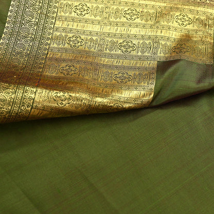 Indian Vintage Heavy Green Kanjivaram Saree 100% Pure Silk Zari 5Yd Floral Crafting Dress making Crafting Quilting Bollywood Saree