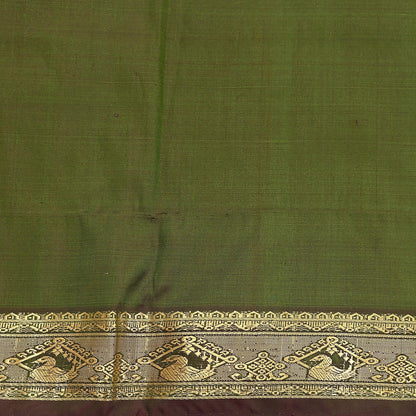 Indian Vintage Heavy Green Kanjivaram Saree 100% Pure Silk Zari 5Yd Floral Crafting Dress making Crafting Quilting Bollywood Saree