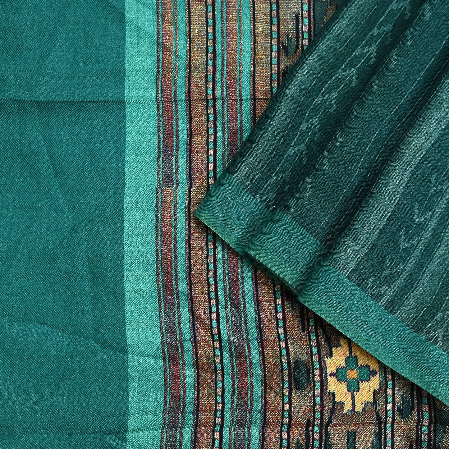 Indian Vintage green Long Stole Woolen Scarf Dupatta Infinity Scarves Printed Sarong Wrap Craft Fabric Veil Woman Hijab Shawl Floral