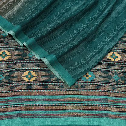 Indian Vintage green Long Stole Woolen Scarf Dupatta Infinity Scarves Printed Sarong Wrap Craft Fabric Veil Woman Hijab Shawl Floral