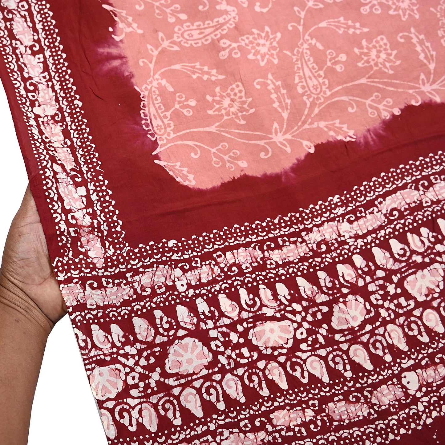 Indian Vintage Sarees Batik Printed 100% Pure Silk Sari Craft Fabric 6Yd Soft Sewing Sarong Wrap Boho Dress Making For Crafting Quilting