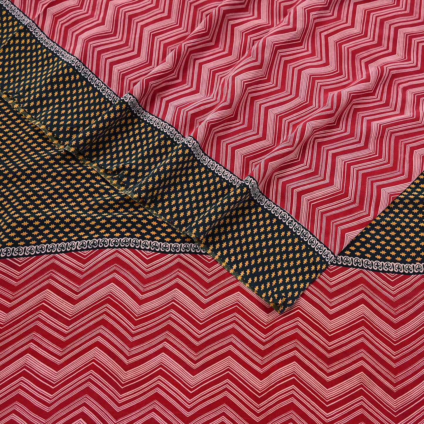 Indian Vintage Sari Maroon Pure Crepe Silk Block Printed Saree 5yard Sewing Quilting Floral Soft Craft Fabric Wrap