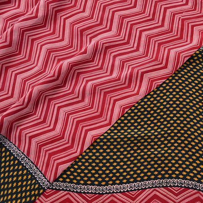 Indian Vintage Sari Maroon Pure Crepe Silk Block Printed Saree 5yard Sewing Quilting Floral Soft Craft Fabric Wrap