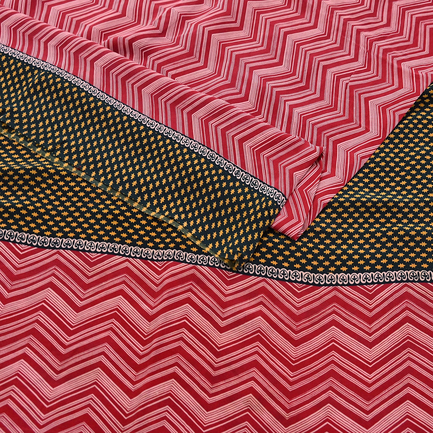 Indian Vintage Sari Maroon Pure Crepe Silk Block Printed Saree 5yard Sewing Quilting Floral Soft Craft Fabric Wrap