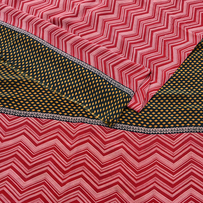 Indian Vintage Sari Maroon Pure Crepe Silk Block Printed Saree 5yard Sewing Quilting Floral Soft Craft Fabric Wrap