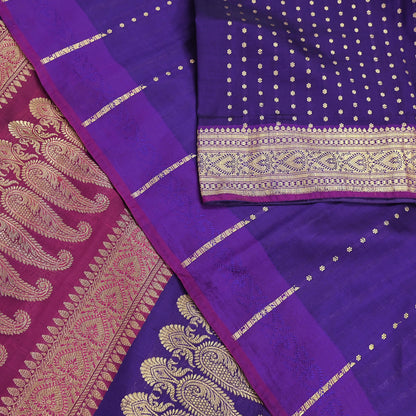Indian Vintage Sari Pink & Purple Heavy Wedding Artificial Silk Woven Brocade Banarasi Sarees Ethnic Zari 5Yd Dress Making Bollywood Sari