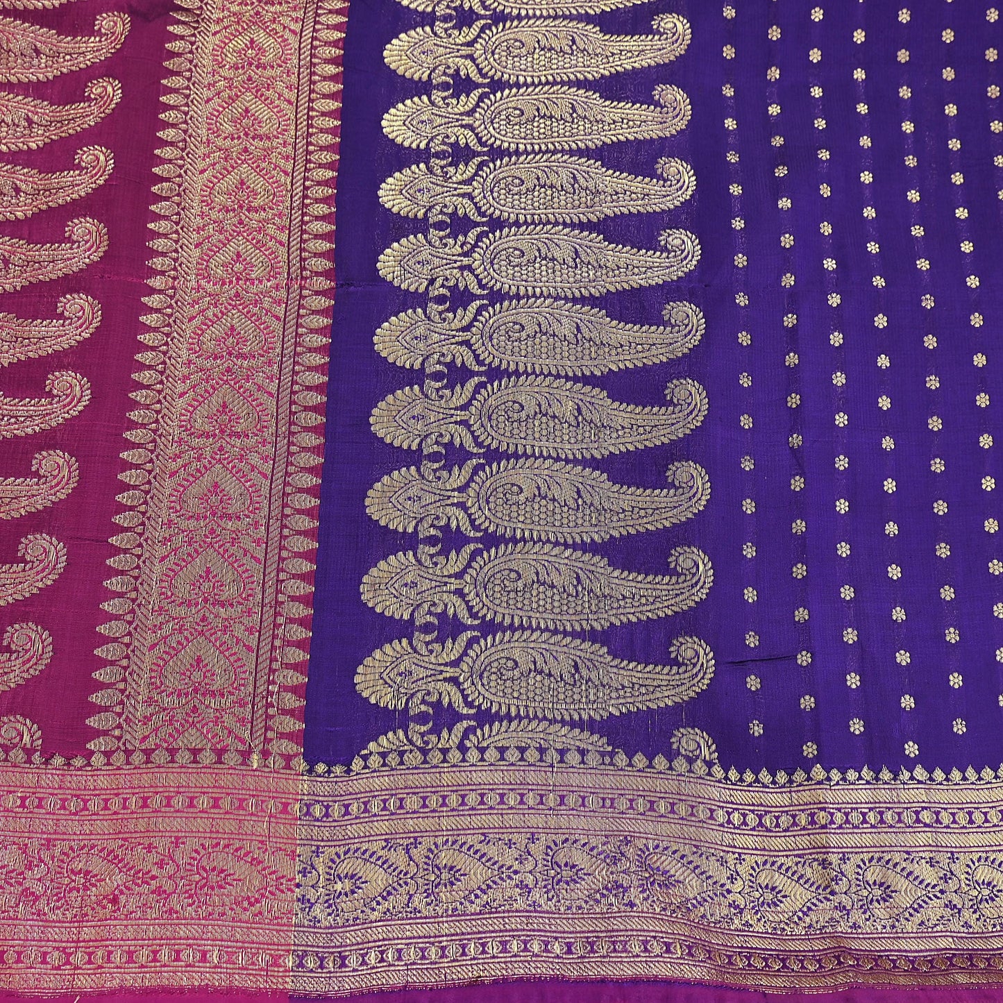 Indian Vintage Sari Pink & Purple Heavy Wedding Artificial Silk Woven Brocade Banarasi Sarees Ethnic Zari 5Yd Dress Making Bollywood Sari