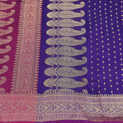 Indian Vintage Sari Pink & Purple Heavy Wedding Artificial Silk Woven Brocade Banarasi Sarees Ethnic Zari 5Yd Dress Making Bollywood Sari